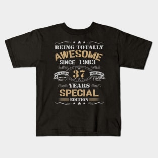 37 Years Special Edition Made In 1983 37th Birthday Kids T-Shirt